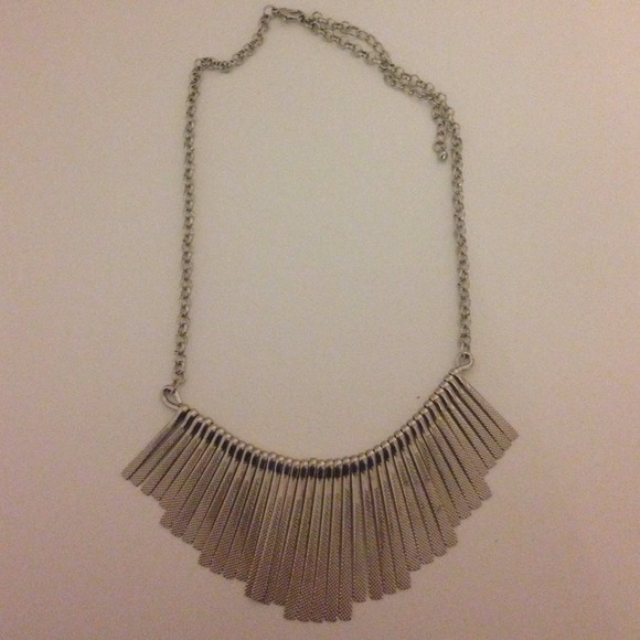 Silver Fringe statement necklace