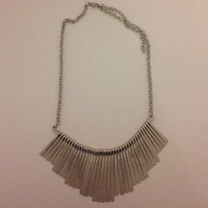 Silver Fringe statement necklace