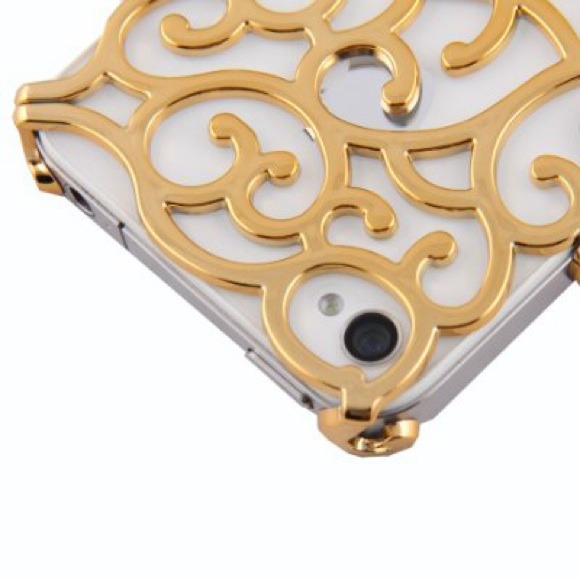 Gold floral iPhone 4/4s case - Picture 2 of 4