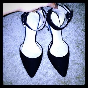 Zara Black Ankle Strap Heels
