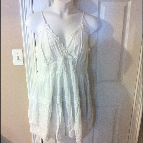 Plus Size White Eyelet Dress