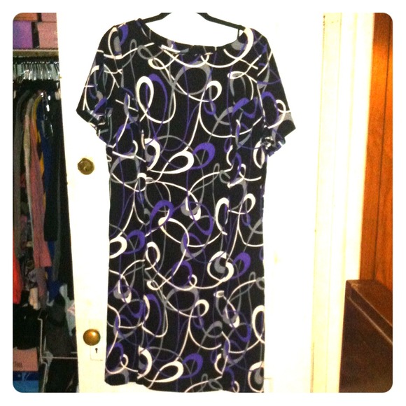 Black/purple/white dress