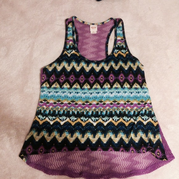 Mossimo Purple Laced Back Top M Medium