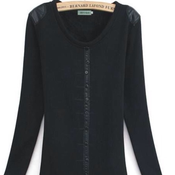 Faux leather sweater!