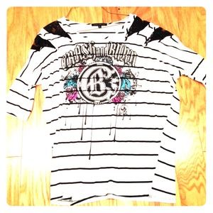 Black/white crash and burn shirt from buckle