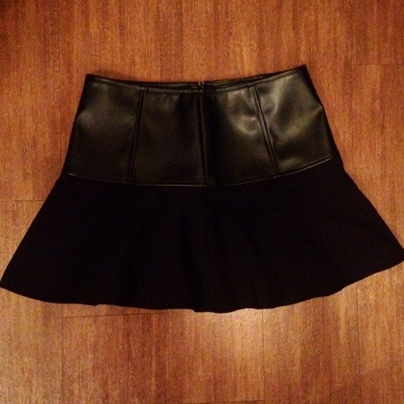 Faux Leather Drop Waist Skirt - Picture 2 of 4