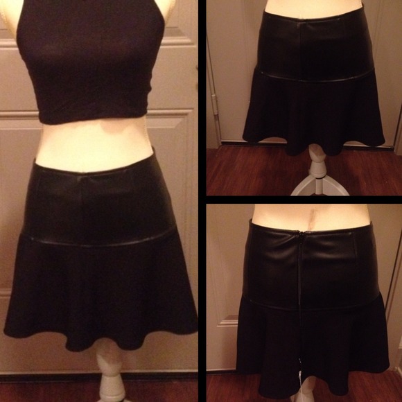 Faux Leather Drop Waist Skirt - Picture 3 of 4