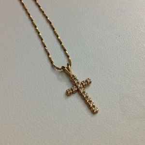 14K Gold Cross Necklace