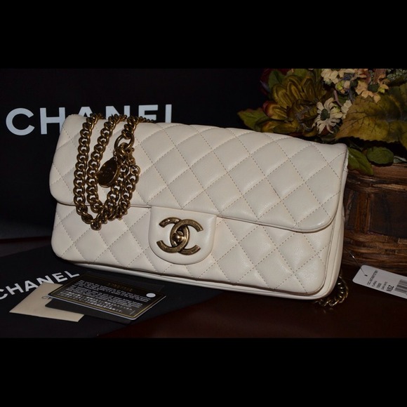 Sold offline-authentic off white Chanel bag