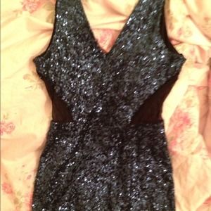 Bebe Cutout Sequined Dress