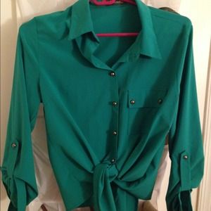 Turquoise Crop Blouse