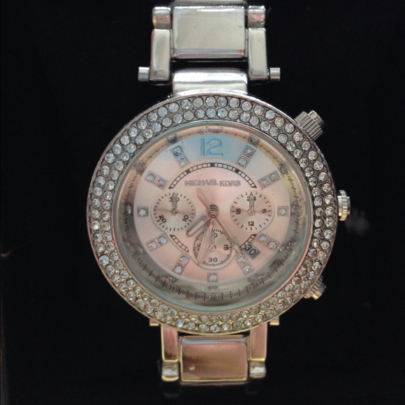 Silver Rhinestone Michael Kors Watch