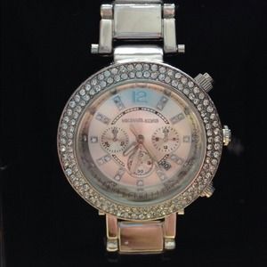 Silver Rhinestone Michael Kors Watch
