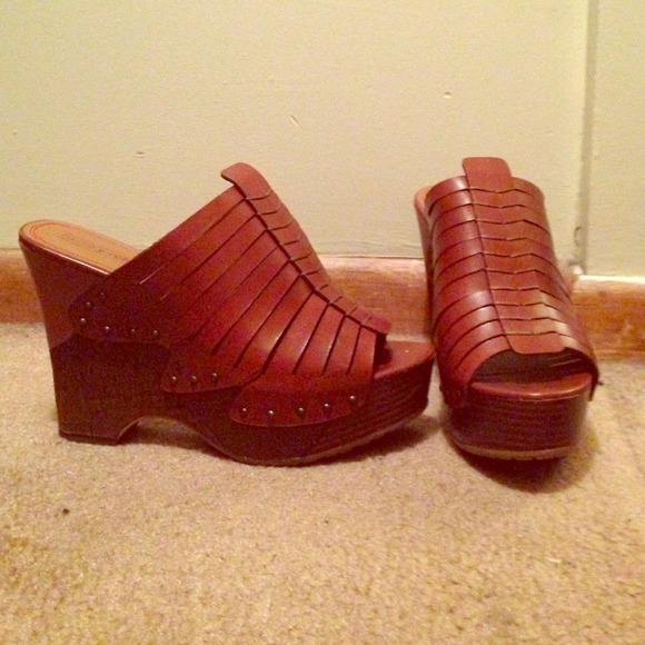 *REDUCED* Luxury Rebel Brown Leather Wedges