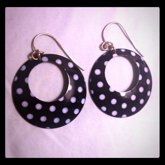 Polka Dot Dangling Earrings