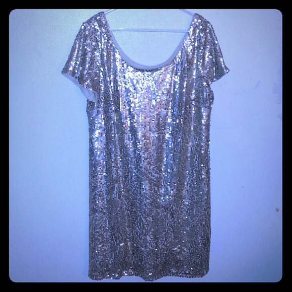 Gold sequin dress