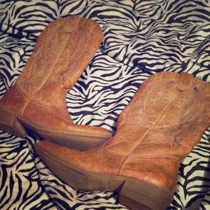 Distressed cowboy boots