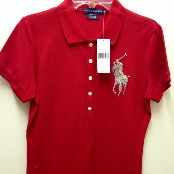 NEW Ralph Lauren women’s Beaded Big Pony Polo