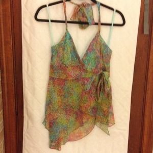 BCBG Max Azaria Tie Neck Halter