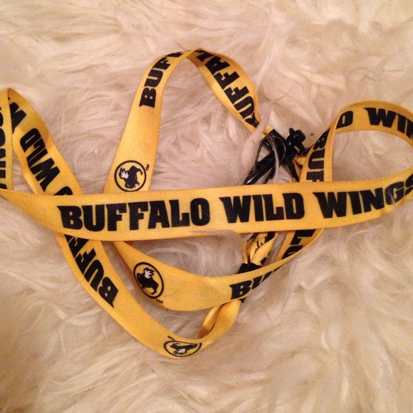 Yellow Buffalo Wild Wings key lanyard