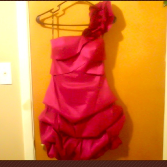 Forever 21 One Shoulder Rosette Bubble Hem Dress