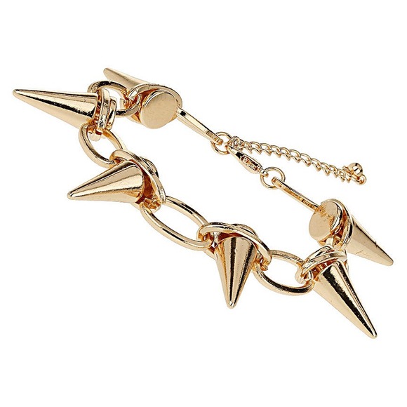 Topshop Rocker Chic Gold Spiked Chain Bracelet