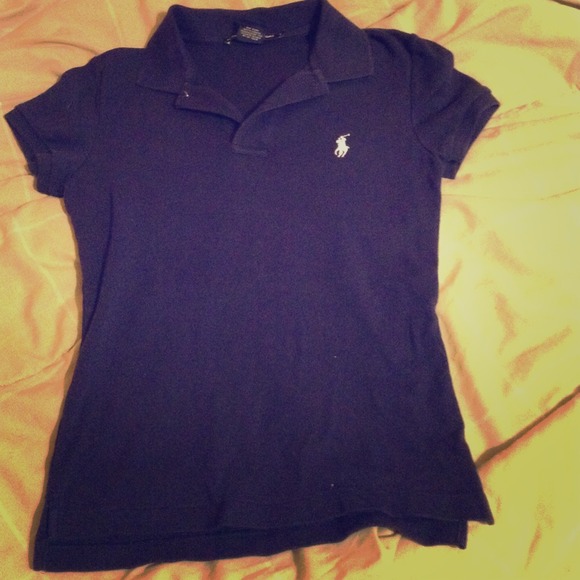 Navy blue short sleeved Ralph Lauren polo