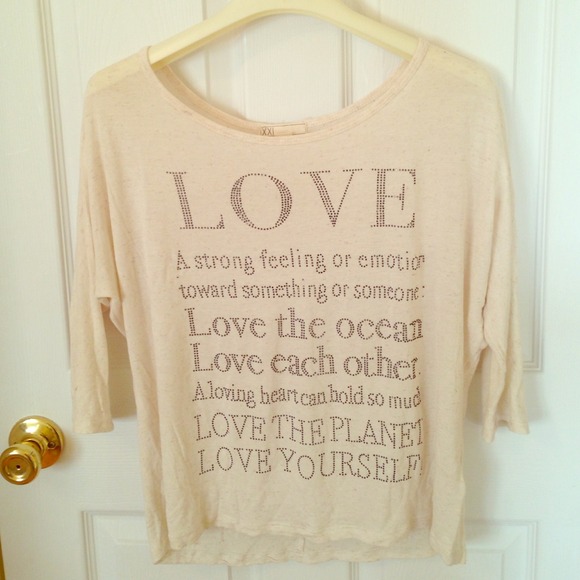 Forever 21 -beaded Love logo shirt SOLD in bundle - Picture 1 of 2