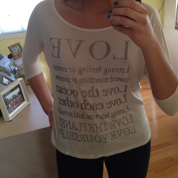 Forever 21 -beaded Love logo shirt SOLD in bundle - Picture 2 of 2