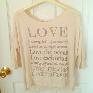 Forever 21 -beaded Love logo shirt SOLD in bundle