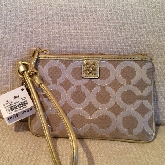 REDUCED! Authentic Coach Wristlet- Gold