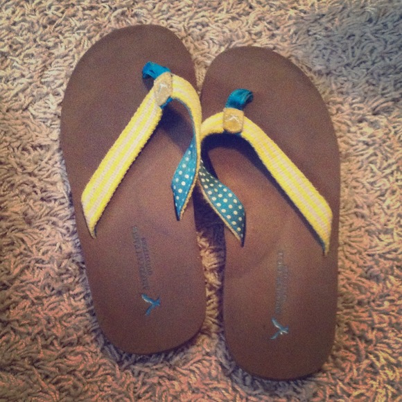 Yellow&Gray  Canvas Thong Sandals