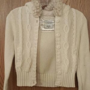 Off White Knit Sweater By Calvin Klein