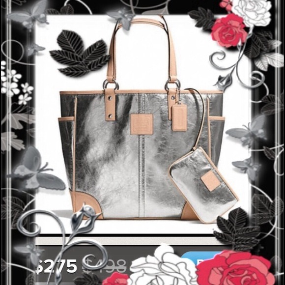 ⭐️SOLD🌟Authentic coach SV/SV MET TOTE