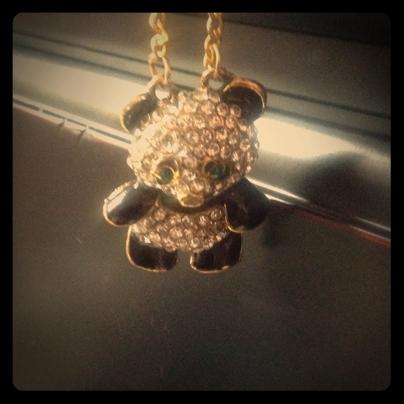 Betsey Johnson Long Panda Pendant Necklace!