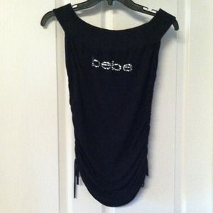 Bebe rhinestone black top