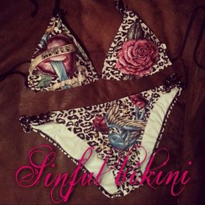 Sinful Mint Leopard Chain Bikini