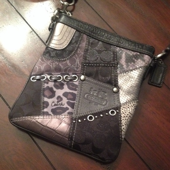 RESERVED.. Coach Black/Silver Crossbody Bag