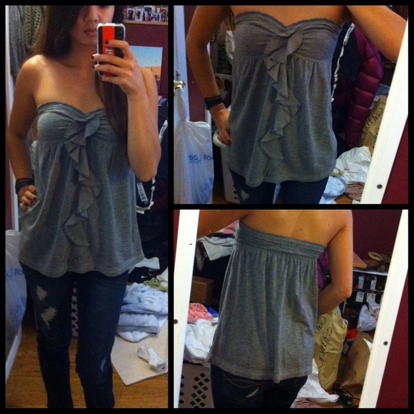 Gray Abercrombie & fitch size small top