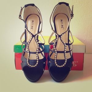 Black Rhinestone stiletto heels