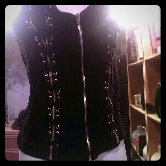 Tripp Zip Up Halter Top Corset