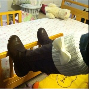 NWOT Cream bow boot cuffs👢