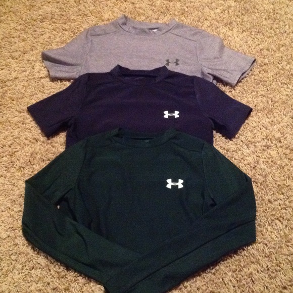 NEW! 3 Under Armour compression shirts boys YMD