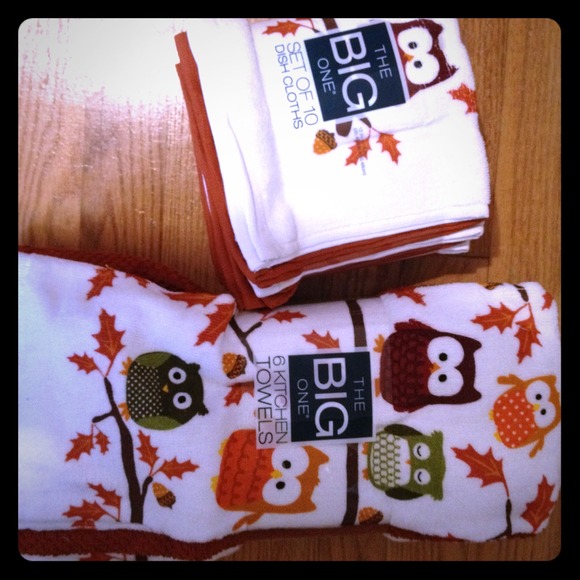 SOLD Owl kitchen rag sets