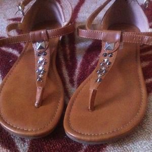 Studded Brown leather sandals