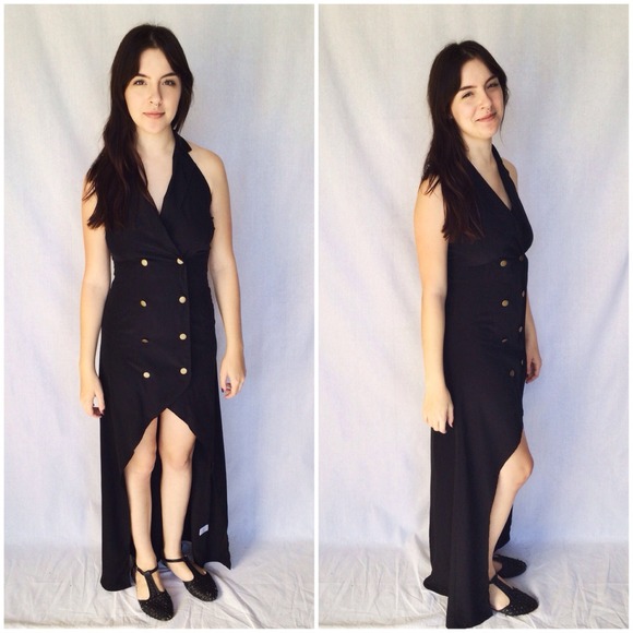 Nasty Gal Dresses & Skirts - Nasty Gal: Open back Hi-Lo Halter Black Dress