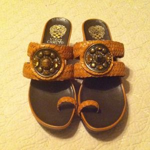 Vince Camuto jeweled wedge sandals