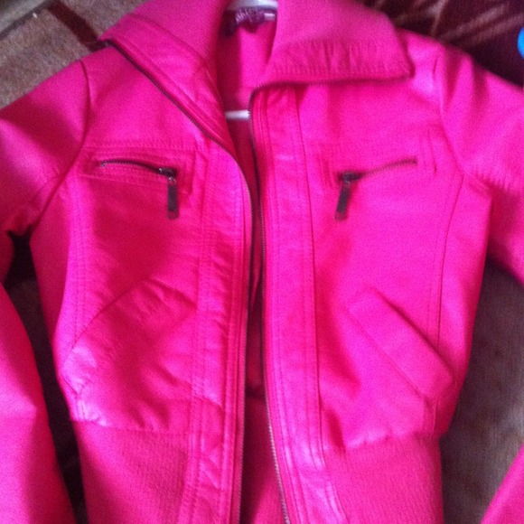 Pink leather jacket