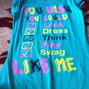 Blue/green graphic tee