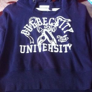 Cropped flowy navy blue sweater